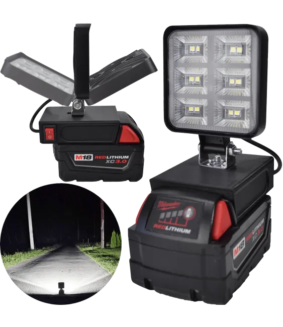 Lampa Do Baterii Milwaukee M18 18V LED Halogen Roboczy - Czarny Lampa Do Baterii Milwaukee M18 18V LED Halogen Roboczy - Czarny