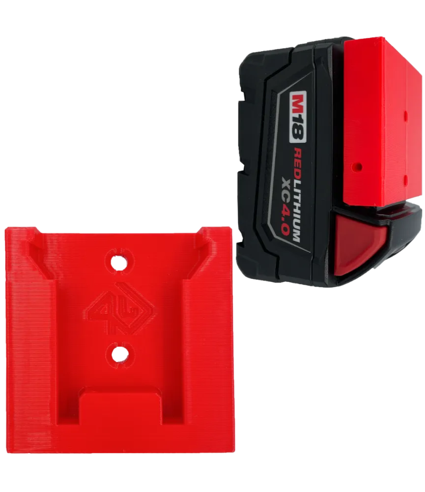 UCHWYT DO MILWAUKEE M18 NA AKUMULATOR BATERIA CZERWONY 