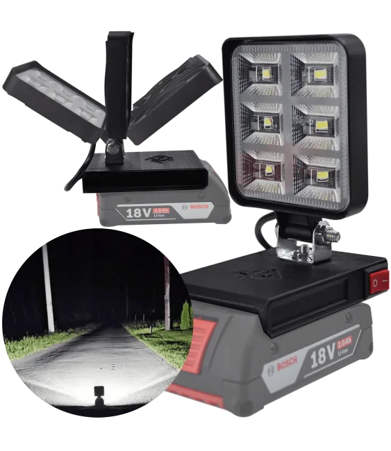 BOSCH PRO 18V LED HALOGÉNOVÁ PRACOVNÁ BATÉRIOVÁ LAMPA - Czarny BOSCH PRO 18V LED HALOGÉNOVÁ PRACOVNÁ BATÉRIOVÁ LAMPA - Czarny
