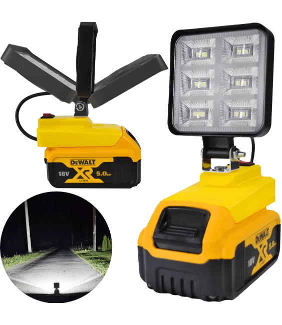 Lampa Do Baterii DeWalt 18V LED Halogen Roboczy - Żółty Lampa Do Baterii DeWalt 18V LED Halogen Roboczy - Żółty