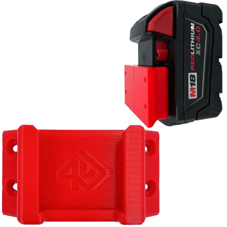 UCHWYT DO MILWAUKEE M18 NA AKUMULATOR BATERIA CZERWONY 
