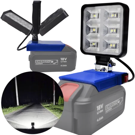 Lampa Do Baterii Graphite 18V LED Halogen Roboczy - Niebieski Lampa Do Baterii Graphite 18V LED Halogen Roboczy - Niebieski
