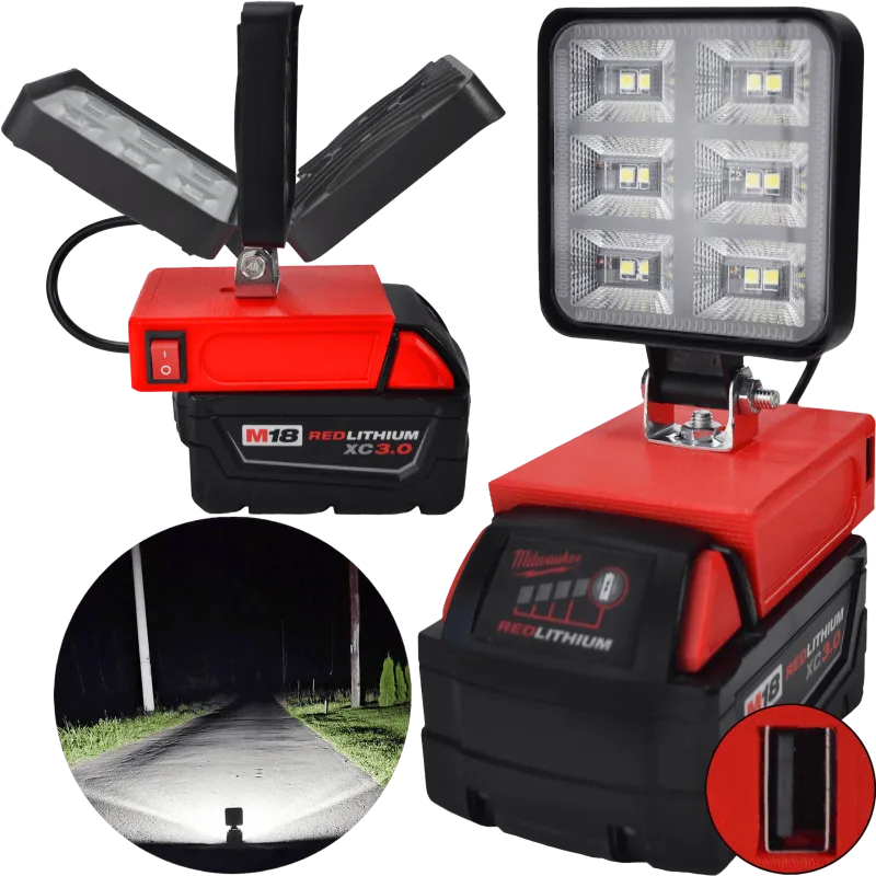 LAMPA DO BATERII MILWAUKEE M18 18V LED HALOGEN ROBOCZY + USB 