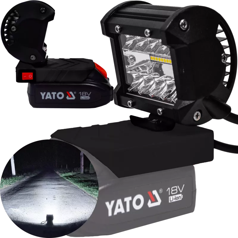 PRACOVNÁ LAMPA PRE HALOGÉNOVÚ LAMPU YATO 18V 18V MAX - Czarny