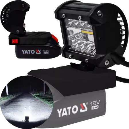 PRACOVNÁ LAMPA PRE HALOGÉNOVÚ LAMPU YATO 18V 18V MAX - Czarny PRACOVNÁ LAMPA PRE HALOGÉNOVÚ LAMPU YATO 18V 18V MAX - Czarny