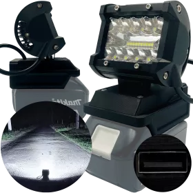 LAMPA DO MAKITA 18V HALOGEN ROBOCZY LED MAX + USB 