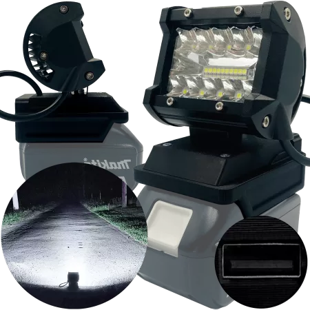 Lampa Do Makita 18V Halogen Roboczy LED Max + USB - Czarny