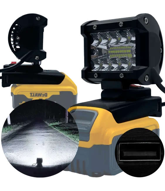 LAMPA DO DEWALT 18V HALOGEN ROBOCZY LED MAX + USB 