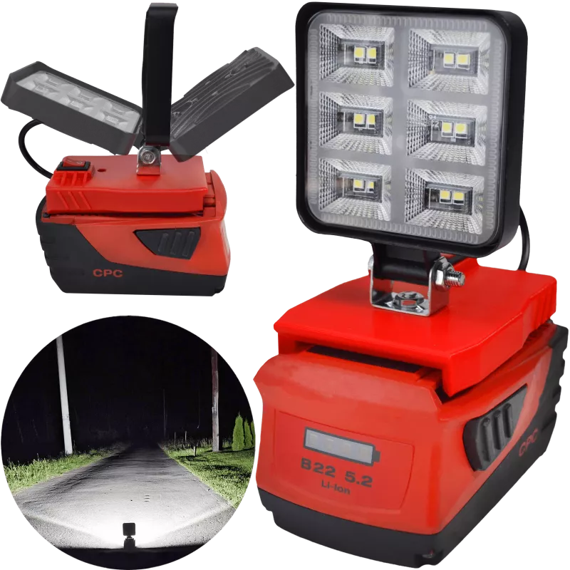 HILTI BATÉRIE LAMPA B22 VIEDOL HALOGÉNOVÉ PRACOVNÉ SVETLO - Czerwony