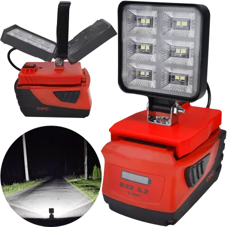 Lampa Do Baterii Hilti B22 LED Halogen Roboczy - Czerwony
