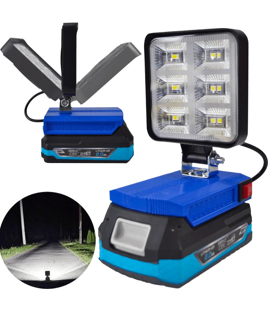 LAMPA DO BATERII DEDRA 18V SAS+ LED HALOGEN ROBOCZY 