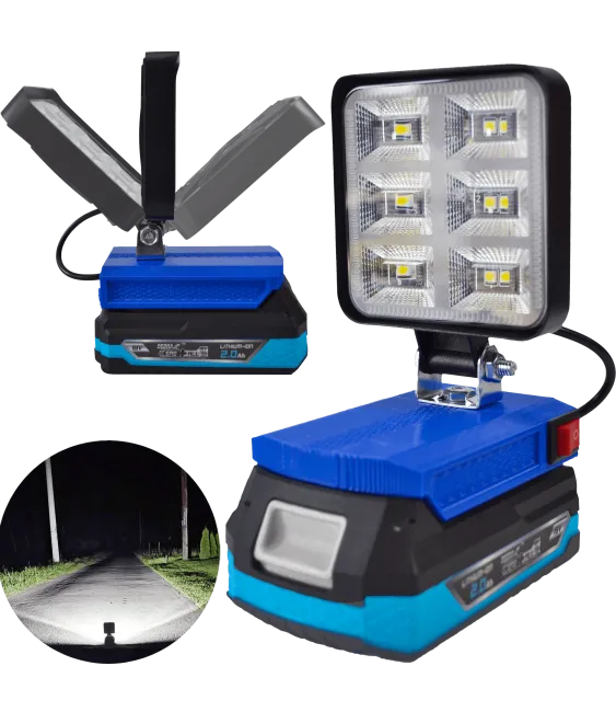 LAMPA DO BATERII DEDRA 18V SAS+ LED HALOGEN ROBOCZY 