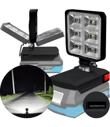 LAMPA DO BATERII DEDRA 18V SAS+ LED HALOGEN ROBOCZY + USB 