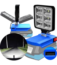 LAMPA DO BATERII DEDRA 18V SAS+ LED HALOGEN ROBOCZY + USB 