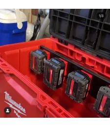 6x držiak batérie Milwaukee M18 click - Czerwony