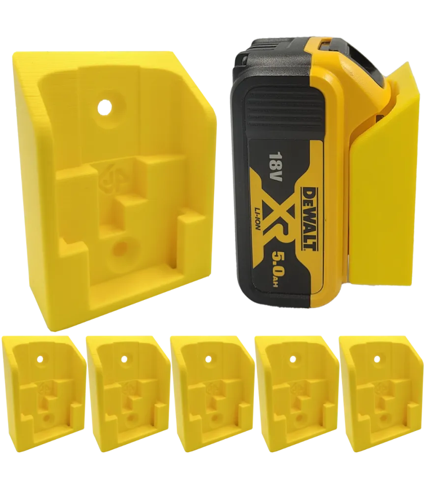 6x držiak batérie Dewalt 18V 20V Flexvolt XR - Żółty