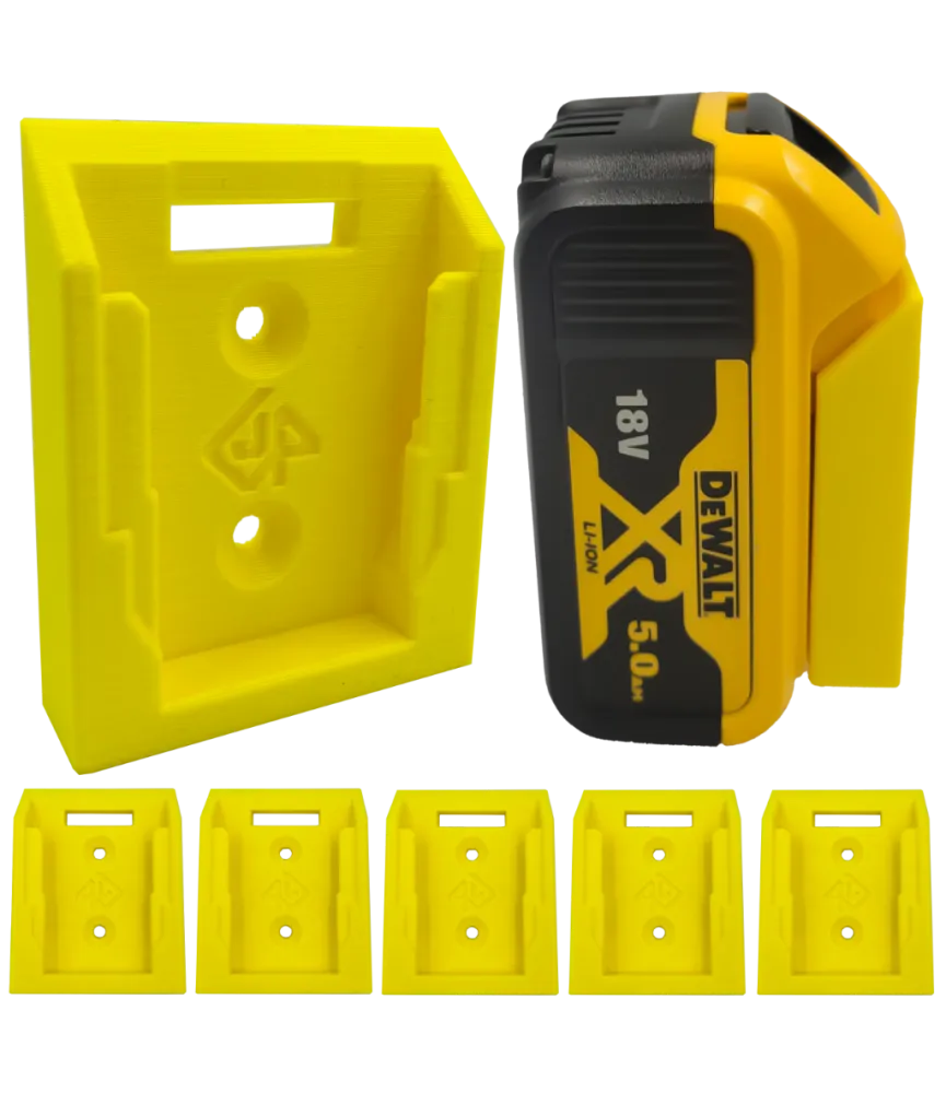 6x držiak batérie Dewalt XR 18V 54V click - Żółty