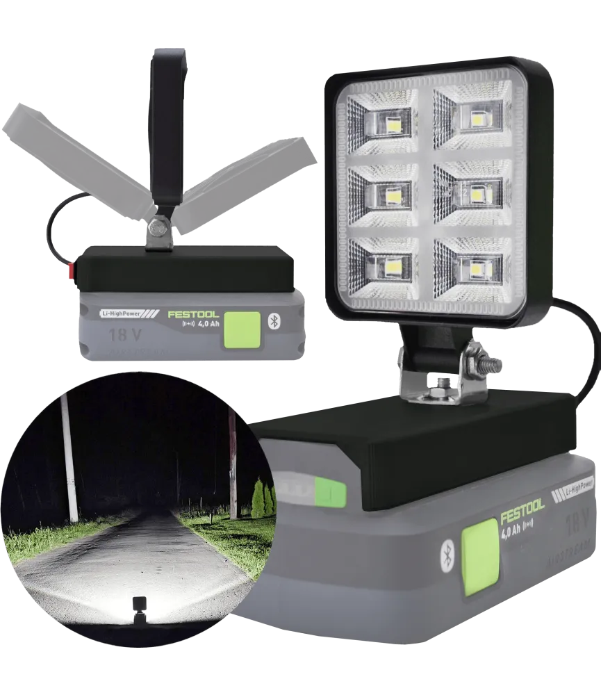 Lampa Do Baterii Festool 18V LED Halogen Roboczy - Czarny