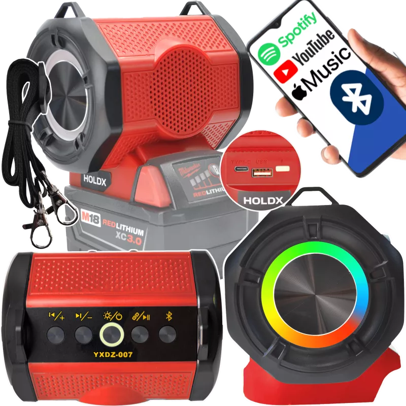 GŁOŚNIK NA BATERIĘ MILWAUKEE BLUETOOTH AKUMULATOR 18V 