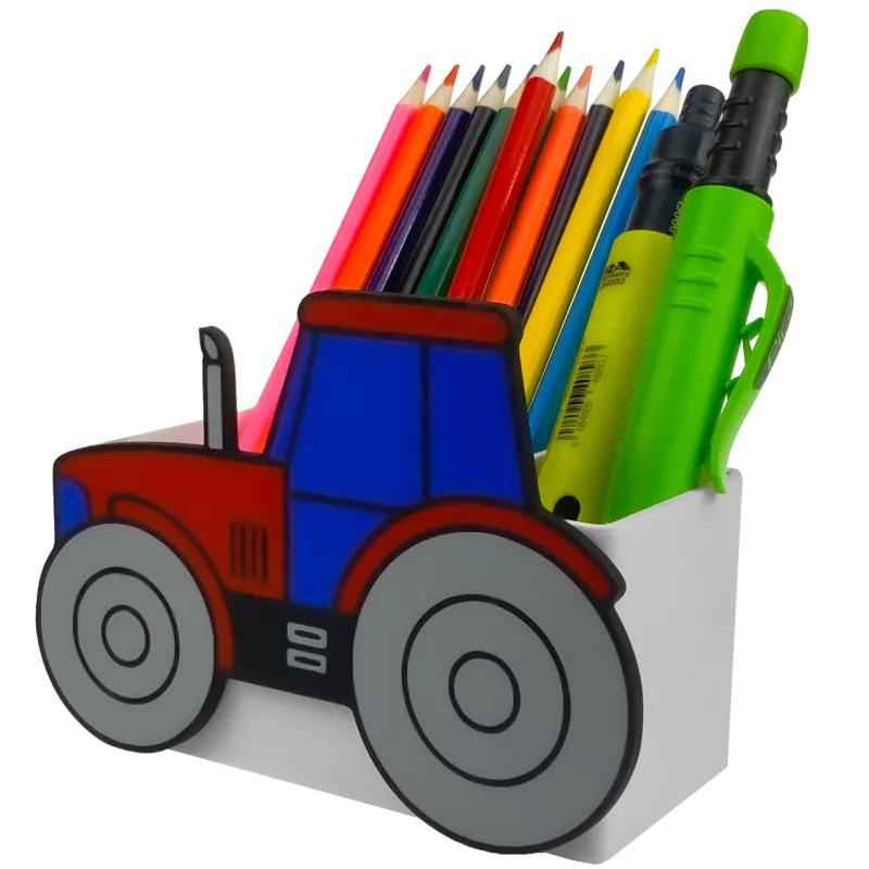 ORGANIZER NA KREDKI TRAKTOR FARMA DUŻY POJEMNIK NA BIURKO DLA DZIECKA 