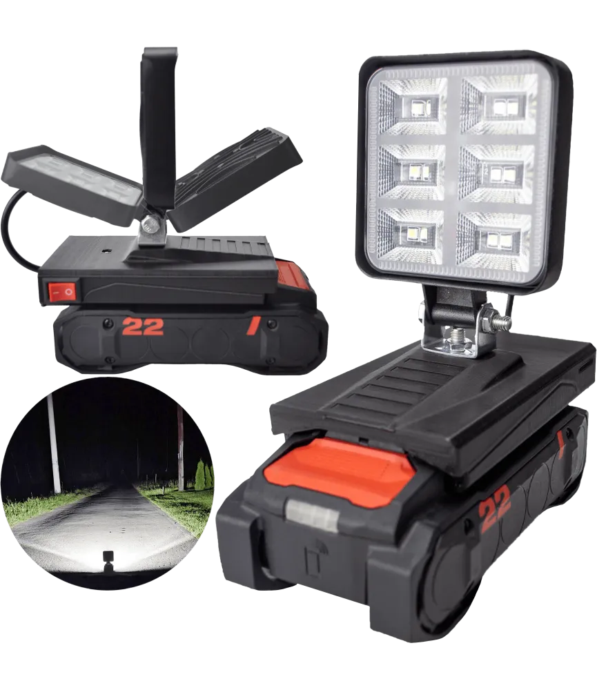 LAMPA DO BATERII HILTI B22 NURON LED HALOGEN ROBOCZY + USB 