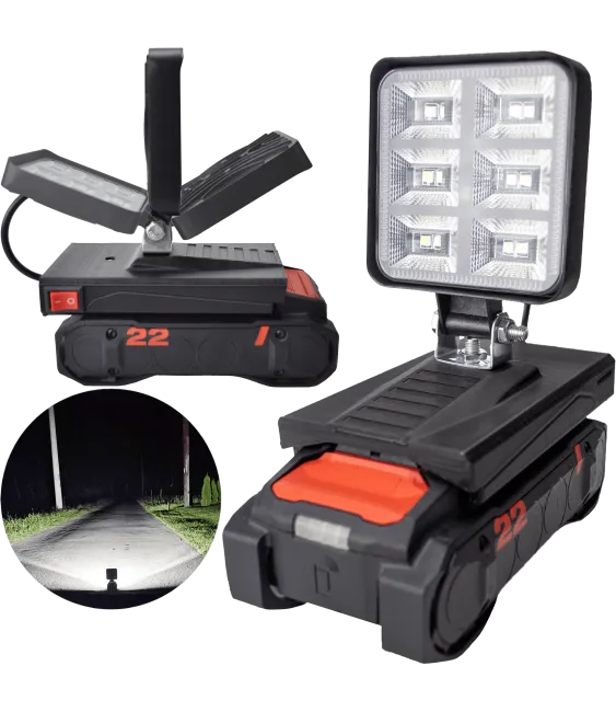 LAMPA DO BATERII HILTI B22 NURON LED HALOGEN ROBOCZY + USB 