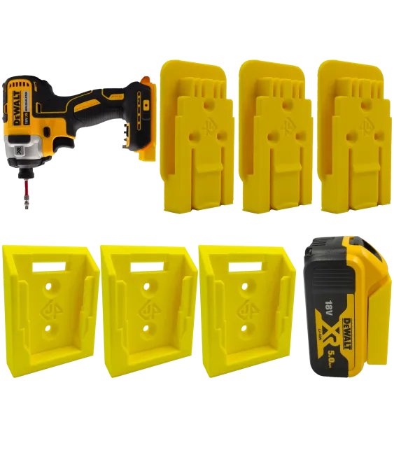 Zestaw UCHWYTÓW 3x narzędzie 3x bateria DEWALT 18V 