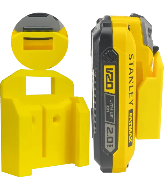 UCHWYT DO STANLEY FATMAX V20 NA AKUMULATOR BATERIA ŻÓŁTY 