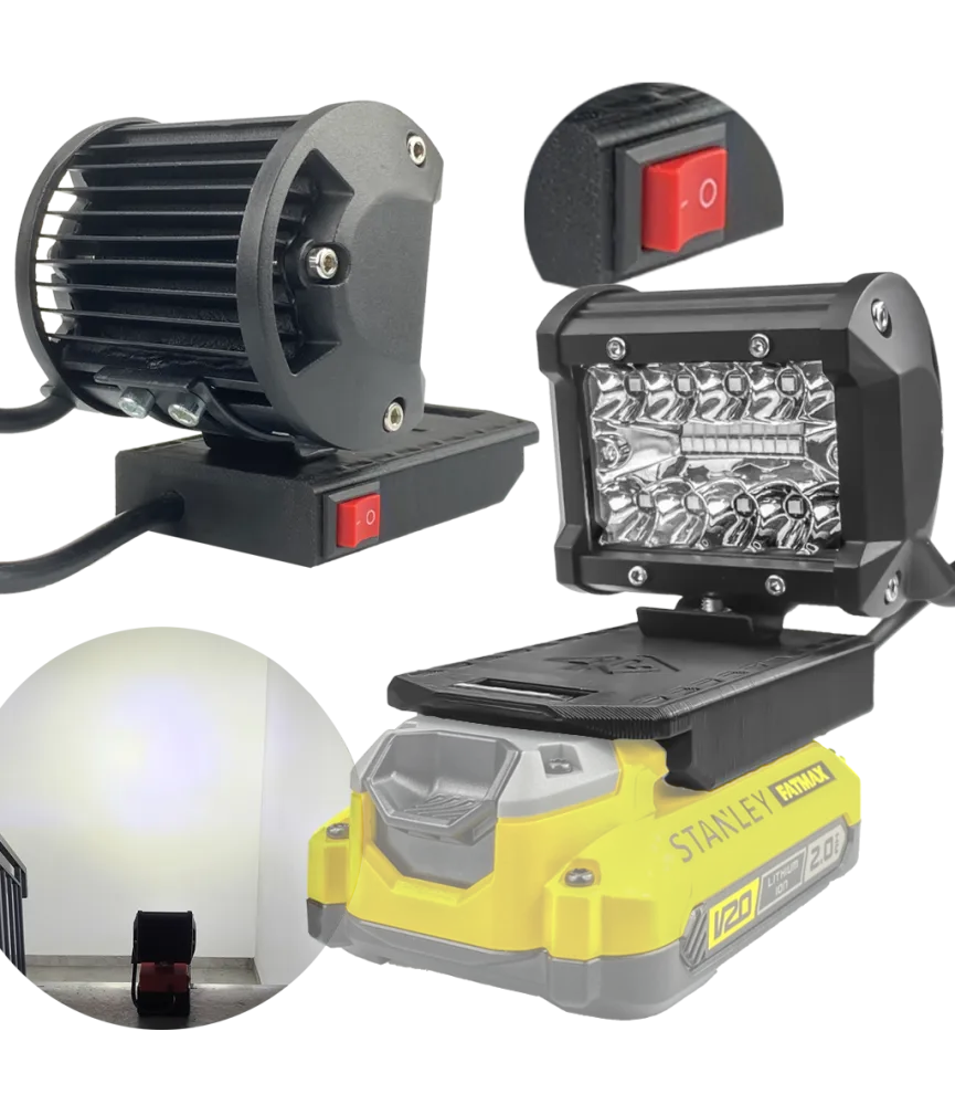 Lampa Robocza Do Stanley V20 FatMax Halogen Lampka 18V Max - Czarny