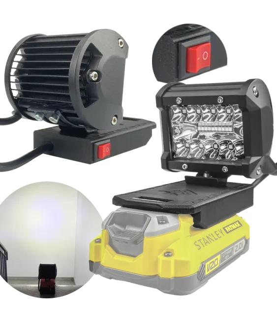 PRACOVNÁ LAMPA PRE HALOGÉNOVÚ LAMPU STANLEY V20 FATMAX 18V MAX - Czarny