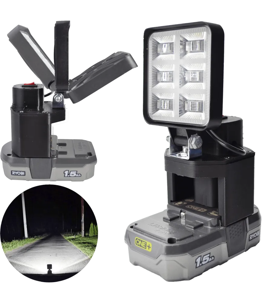 LAMPA DO BATERII RYOBI 18V ONE+ LED HALOGEN ROBOCZY 