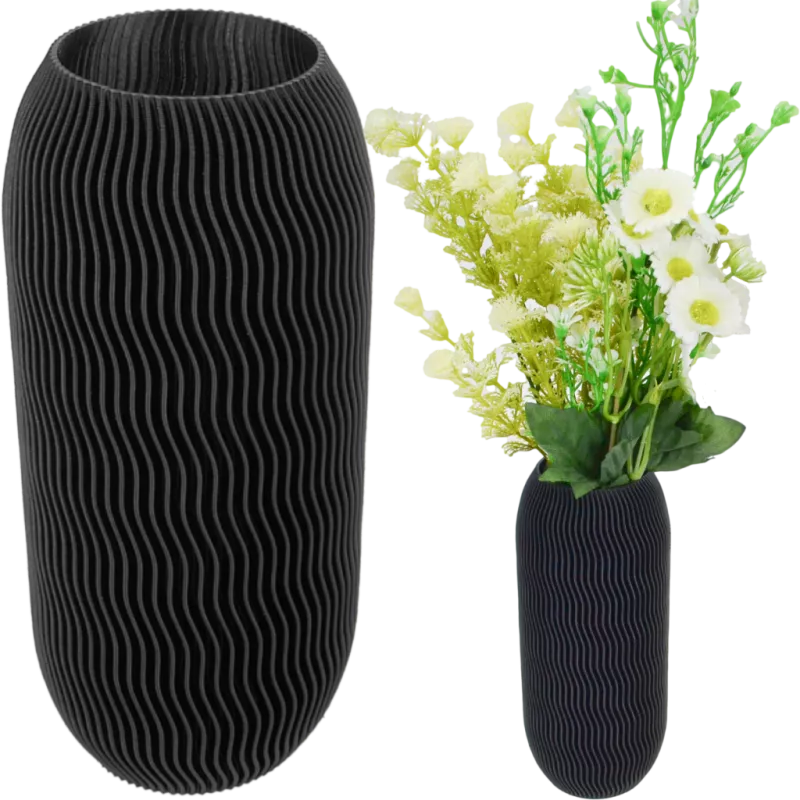 VÁZA NA KVETY 17CM NEROZBITNÁ MODERNÁ ČIERNA
