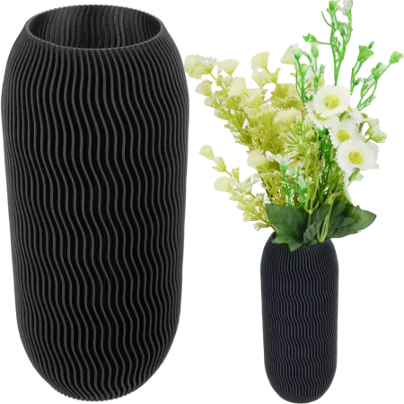 VÁZA NA KVETY 17CM NEROZBITNÁ MODERNÁ ČIERNA