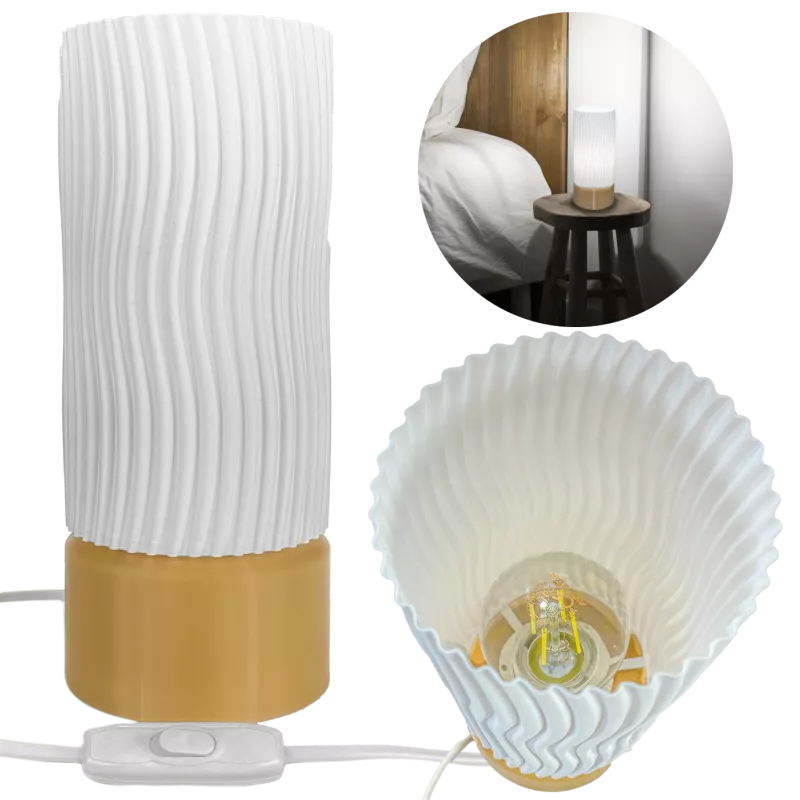 STYLOWA LAMPA NOCNA 27CM NOWOCZESNA BEŻOWA 