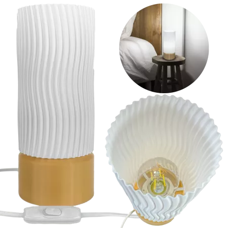 STYLOWA LAMPA NOCNA 27CM NOWOCZESNA BEŻOWA 