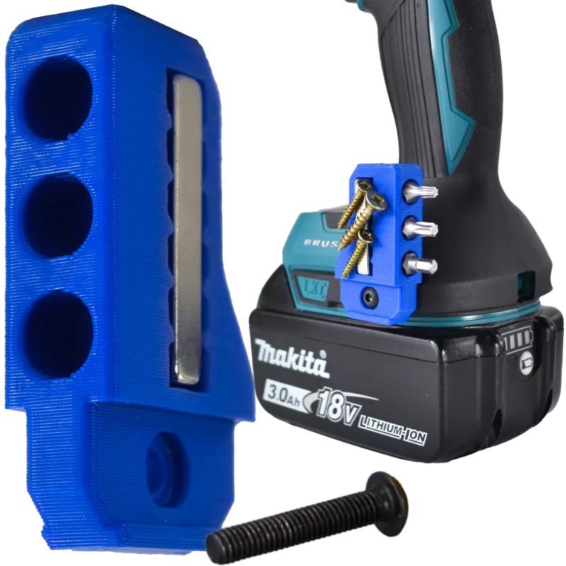 Magnetyczny Uchwyt Na Bity 90° Do Narzędzi Makita 18V CXT LXT XGT + Śrubka - Niebieski