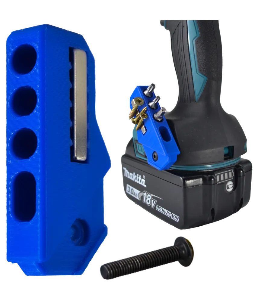 MAGNETICKÝ 45° DRŽIAK BITOV PRE NÁRADIE MAKITA 18V CXT LXT XGT + SKRUTKA - Niebieski