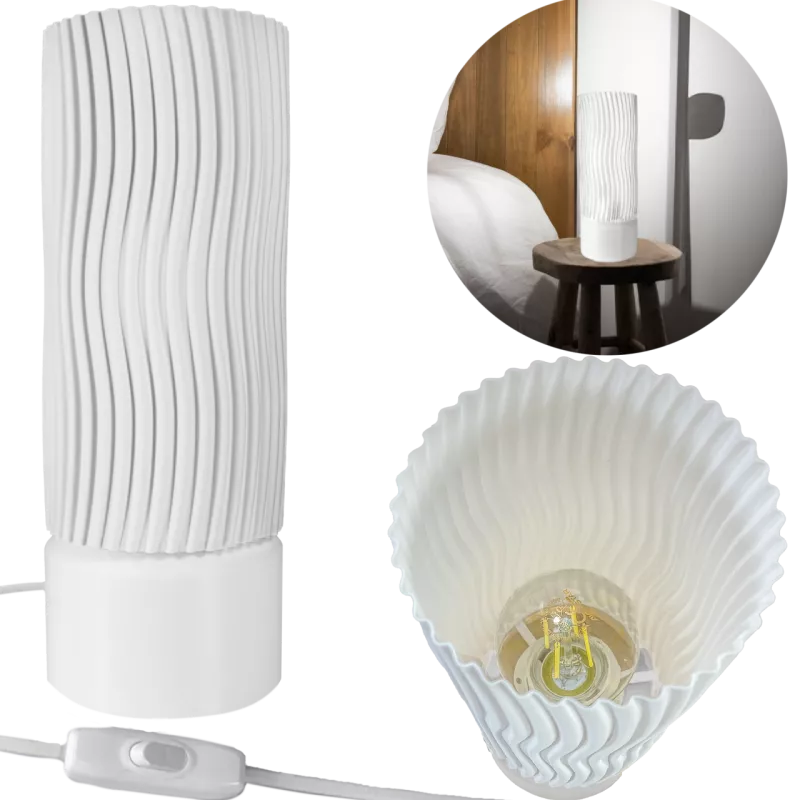 STYLOWA LAMPA NOCNA 27CM NOWOCZESNA BIAŁA 