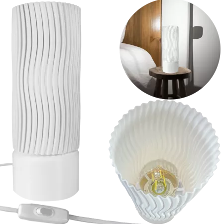 STYLOWA LAMPA NOCNA 27CM NOWOCZESNA BIAŁA 