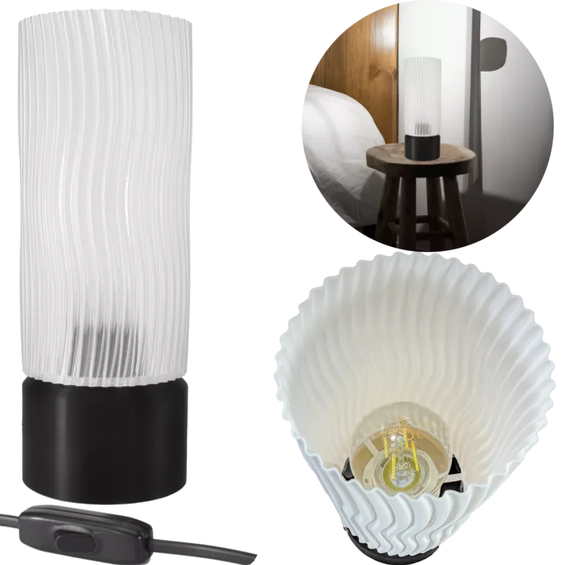 LAMPA BIURKOWA PRZEZROCZYSTA 27CM NOWOCZESNA CZARNA 