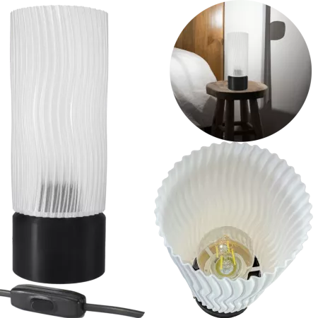 LAMPA BIURKOWA PRZEZROCZYSTA 27CM NOWOCZESNA CZARNA 