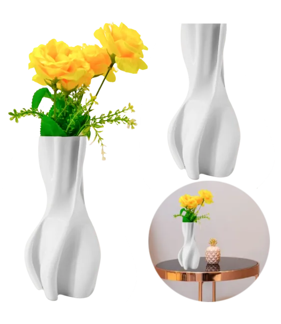 WAZON NA KWIATY WYSOKI NOWOCZESNY PLASTIKOWY NIETŁUKĄCY 20 CM BIAŁY 