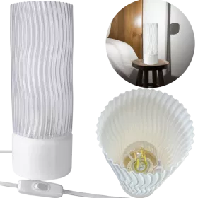 LAMPA BIURKOWA PRZEZROCZYSTA 27CM NOWOCZESNA BIAŁA 