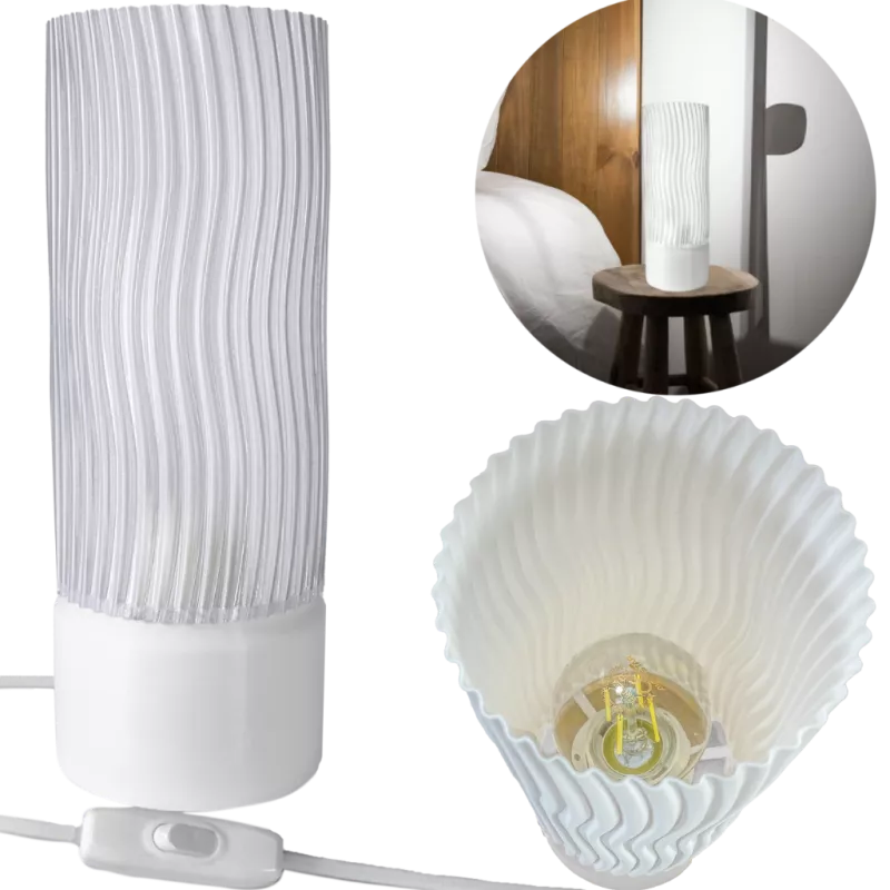LAMPA BIURKOWA PRZEZROCZYSTA 27CM NOWOCZESNA BIAŁA 