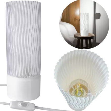 LAMPA BIURKOWA PRZEZROCZYSTA 27CM NOWOCZESNA BIAŁA 