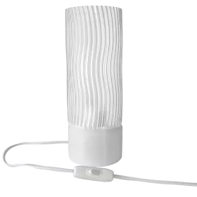 LAMPA BIURKOWA PRZEZROCZYSTA 27CM NOWOCZESNA BIAŁA 