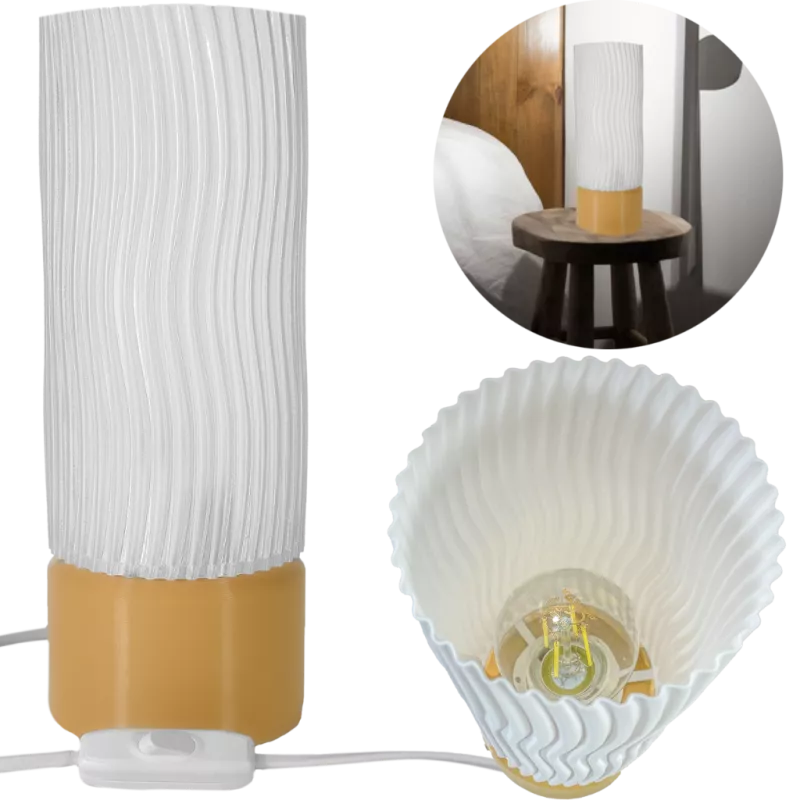 LAMPA BIURKOWA PRZEZROCZYSTA 27CM NOWOCZESNA BEŻOWA 