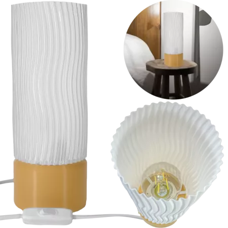 LAMPA BIURKOWA PRZEZROCZYSTA 27CM NOWOCZESNA BEŻOWA 
