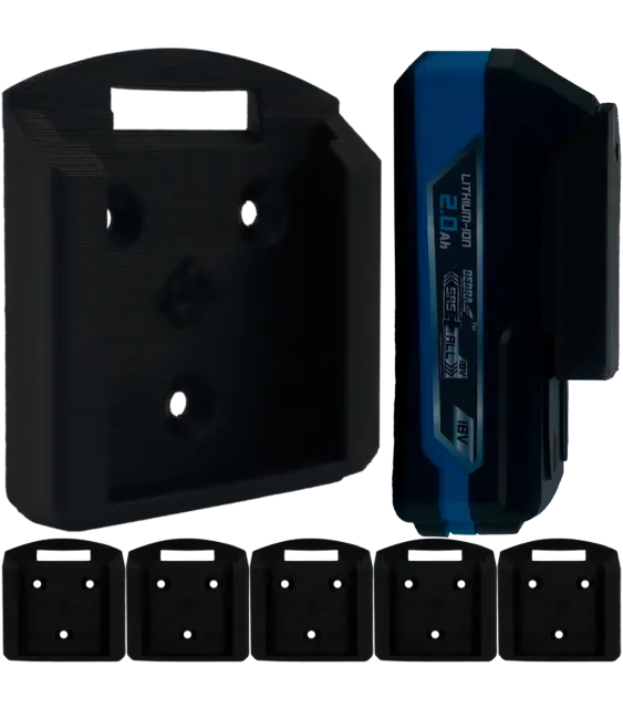 Uchwyt Na Baterie Akumulator Dedra 18V SAS+ - 6 szt. - Czarny