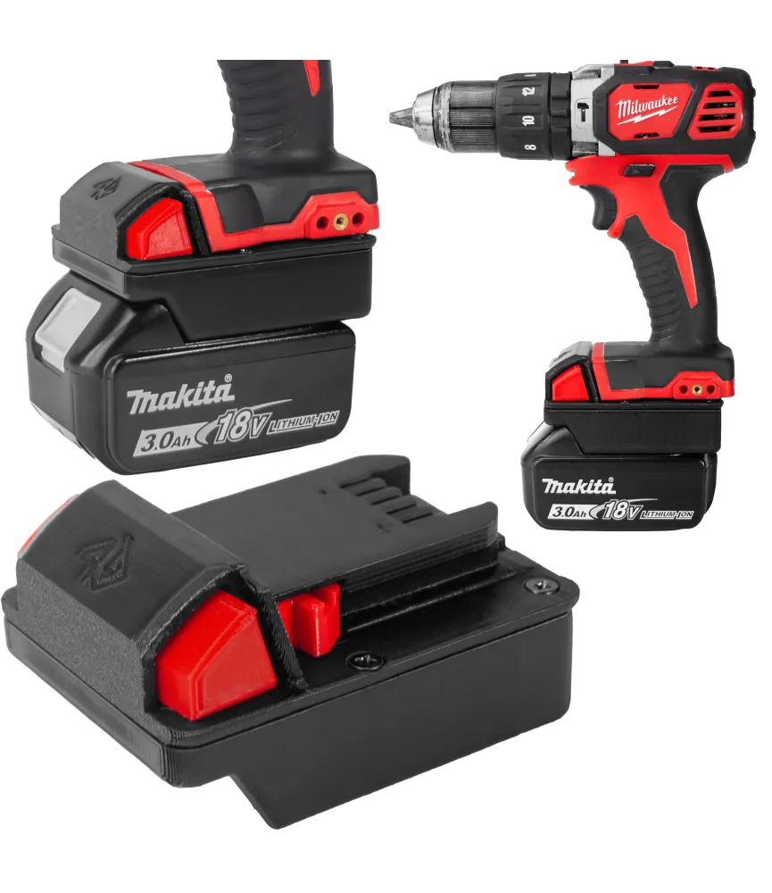 ADAPTER PRZEJŚCIÓWKA Z BATERI MAKITA 18V NA NARZĘDZIA MILWAUKEE 18V M18 